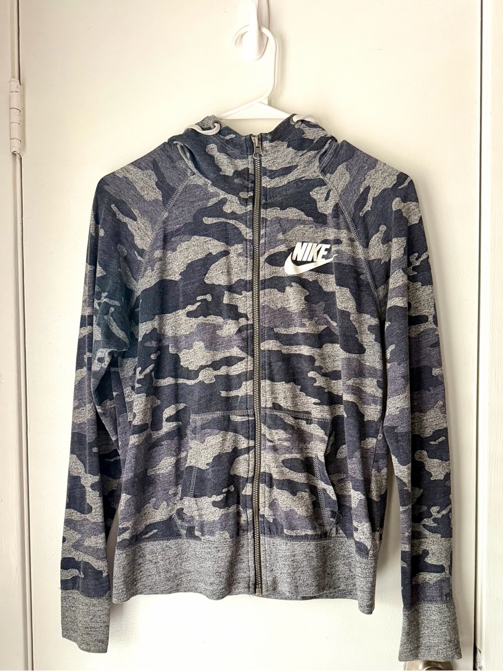 Nike Gray and Navy blue Camouflage Full-Zip Hoodie